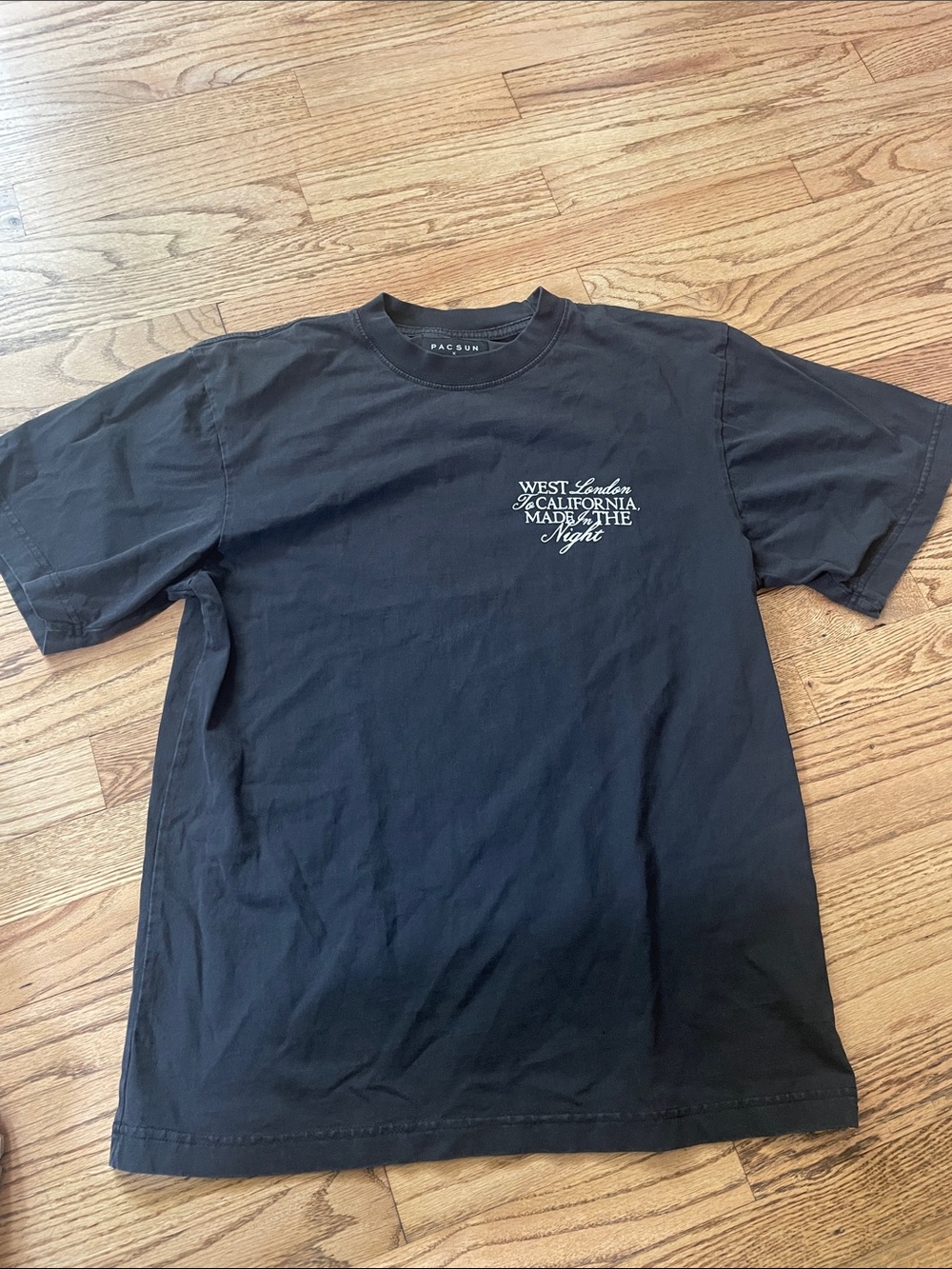 PacSun Black Short Sleeve Tee with White Chest Script